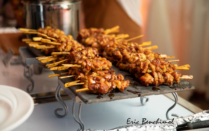 Kosher chicken skewers made by Ely's Fine Foods 