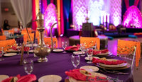 Moroccan themed part decor at a table of an event catered by Ely's Fine Foods 