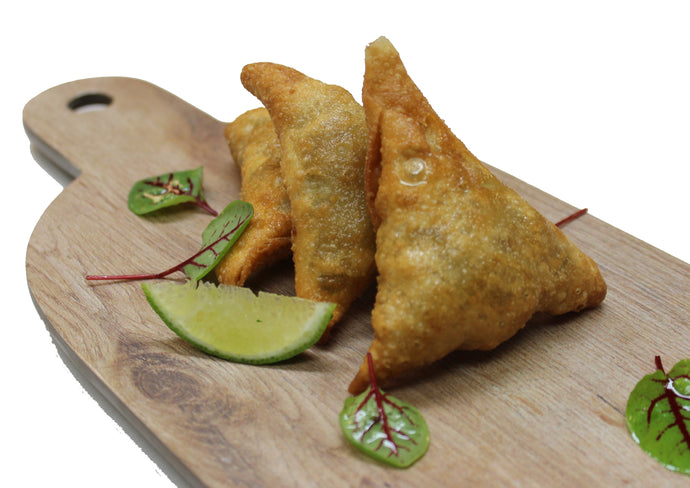 Traditional Vegetable Samosas made by Ely's Fine Foods