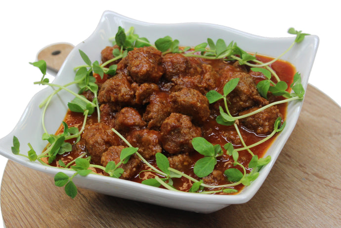Sweet and sour meatballs made by Ely's Fine Foods