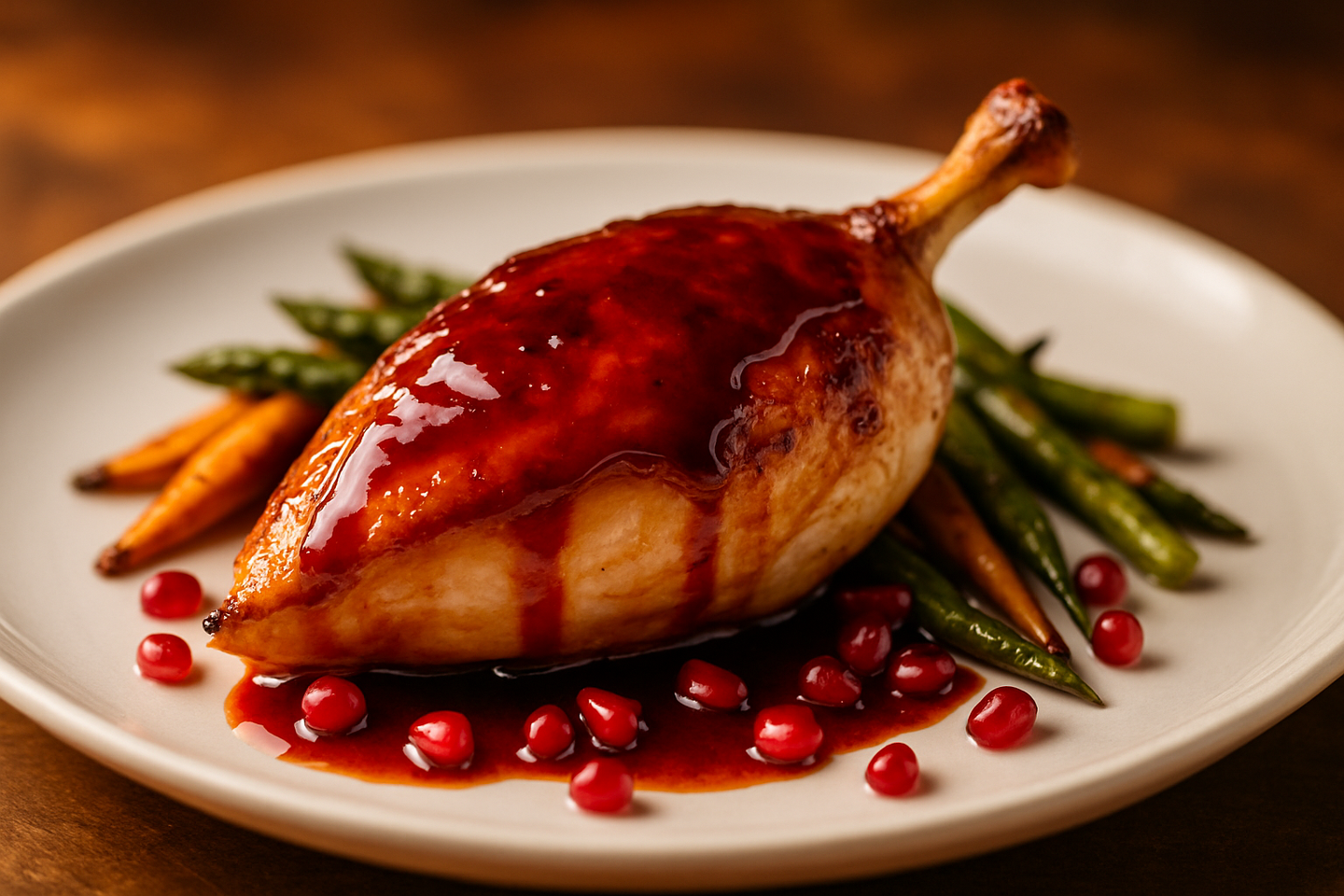 Chicken Supreme with a Pomegranate and Honey Glaze