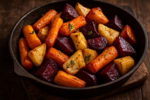 Roasted Vegetable Medley of Carrots, Parsnips and Beets