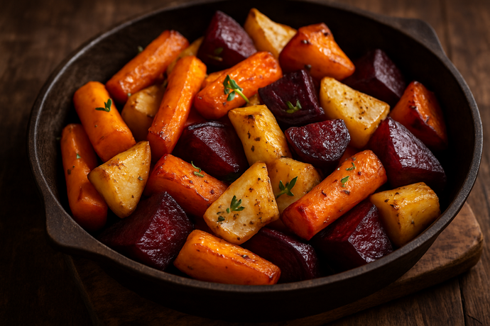 Roasted Vegetable Medley of Carrots, Parsnips and Beets