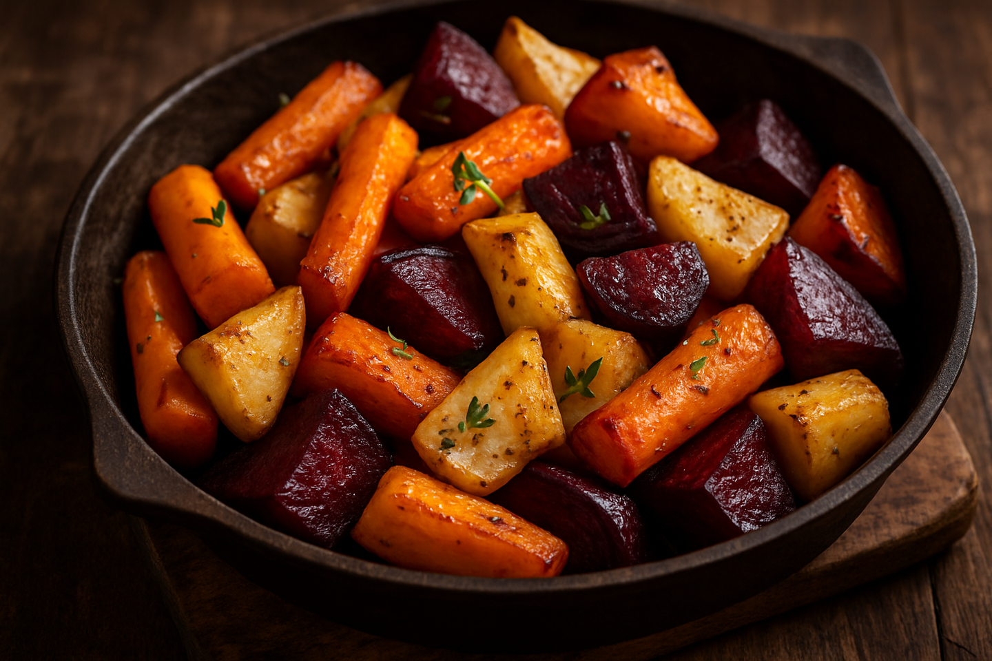 Roasted Vegetable Medley of Carrots, Parsnips and Beets