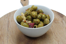 Load image into Gallery viewer, moroccan olives spicy made by Ely's Fine Foods
